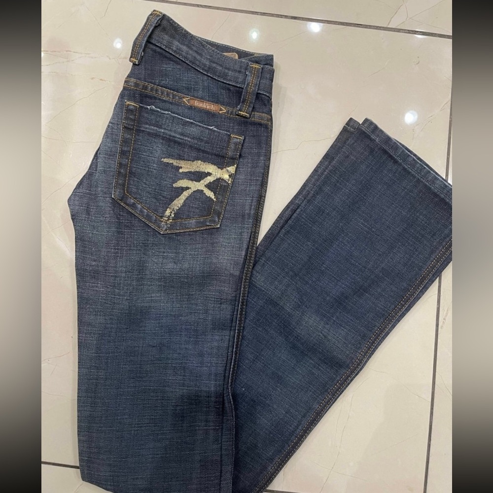 Nwot Frankieb Low Rise Gold F Slim Bootcut Jean - image 1